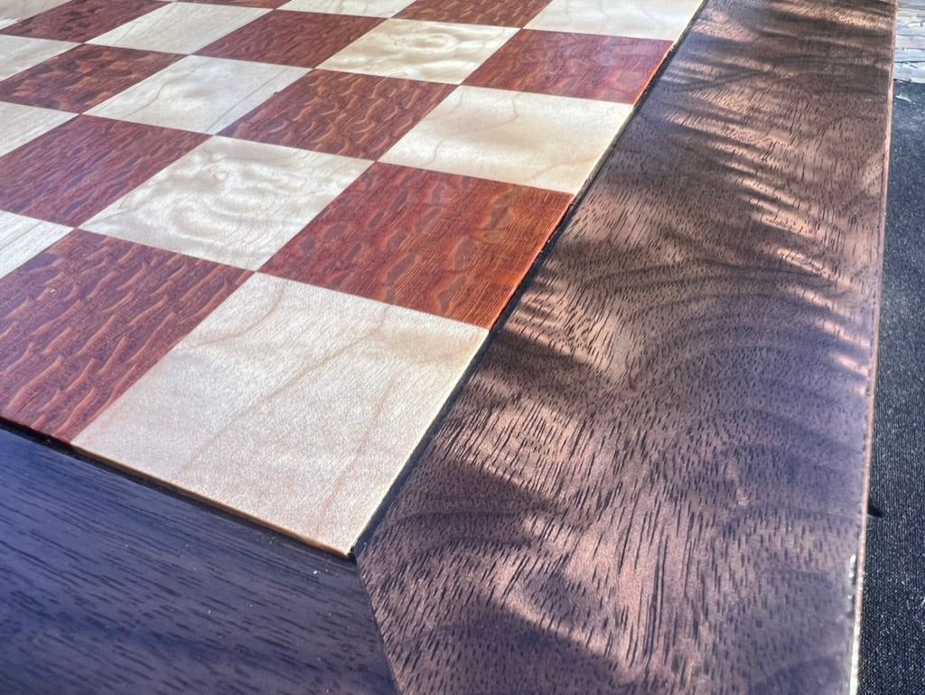 Chess Set - Walnut, Leopardwood, Curly Maple