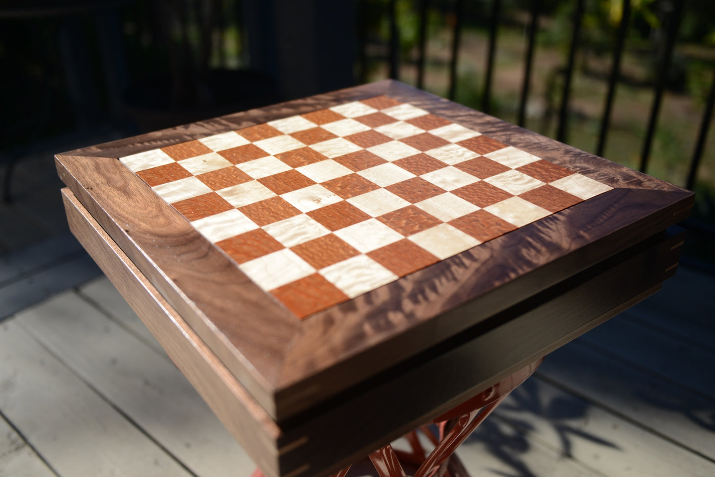 Chess Set - Walnut, Leopardwood, Curly Maple