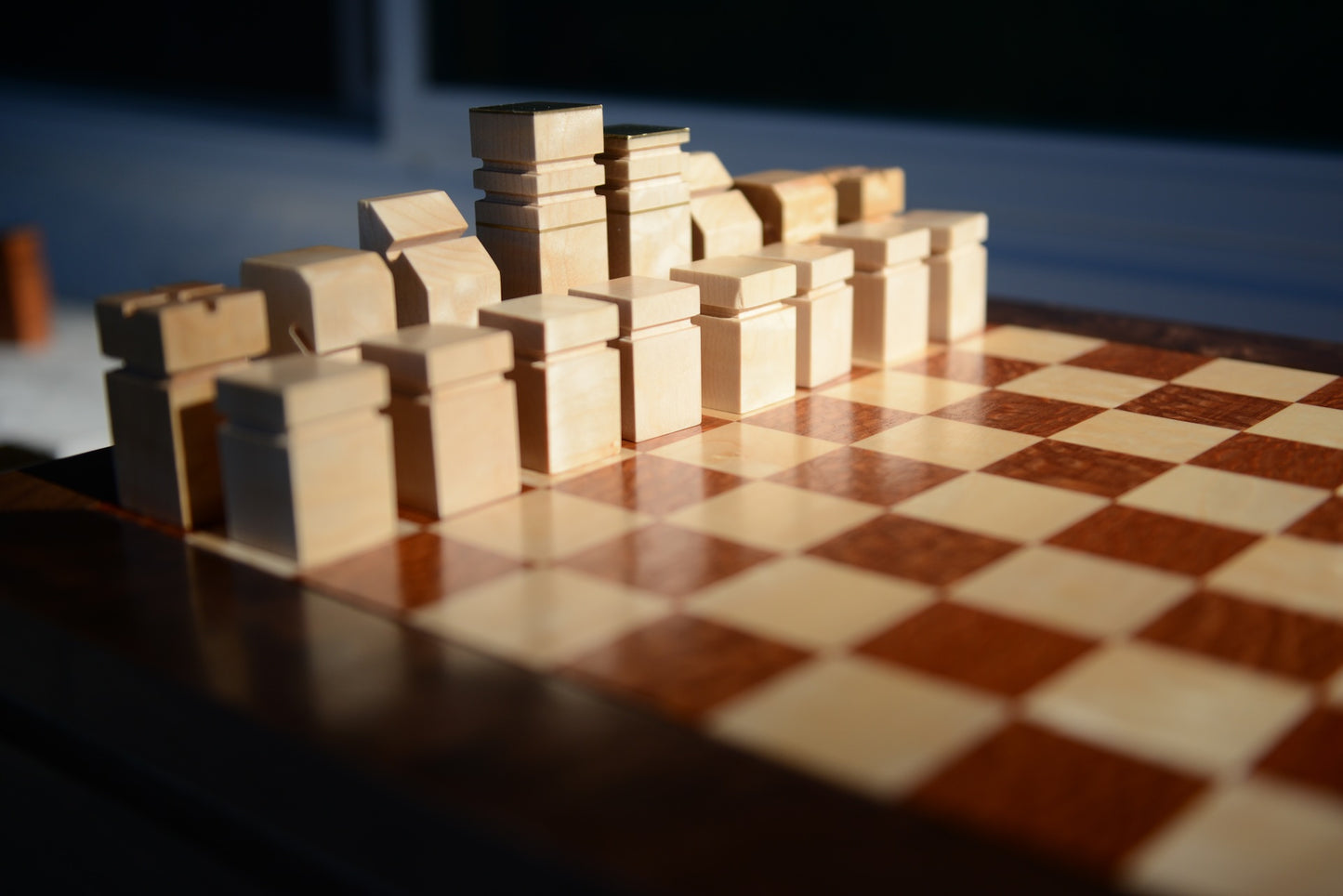 Chess Set - Walnut, Leopardwood, Curly Maple