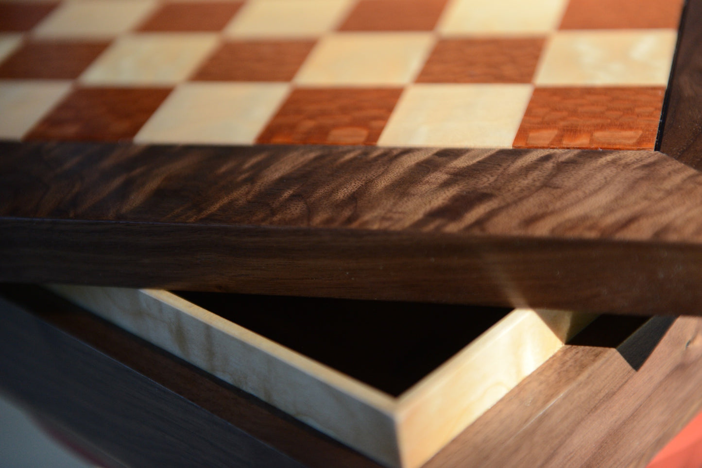 Chess Set - Walnut, Leopardwood, Curly Maple