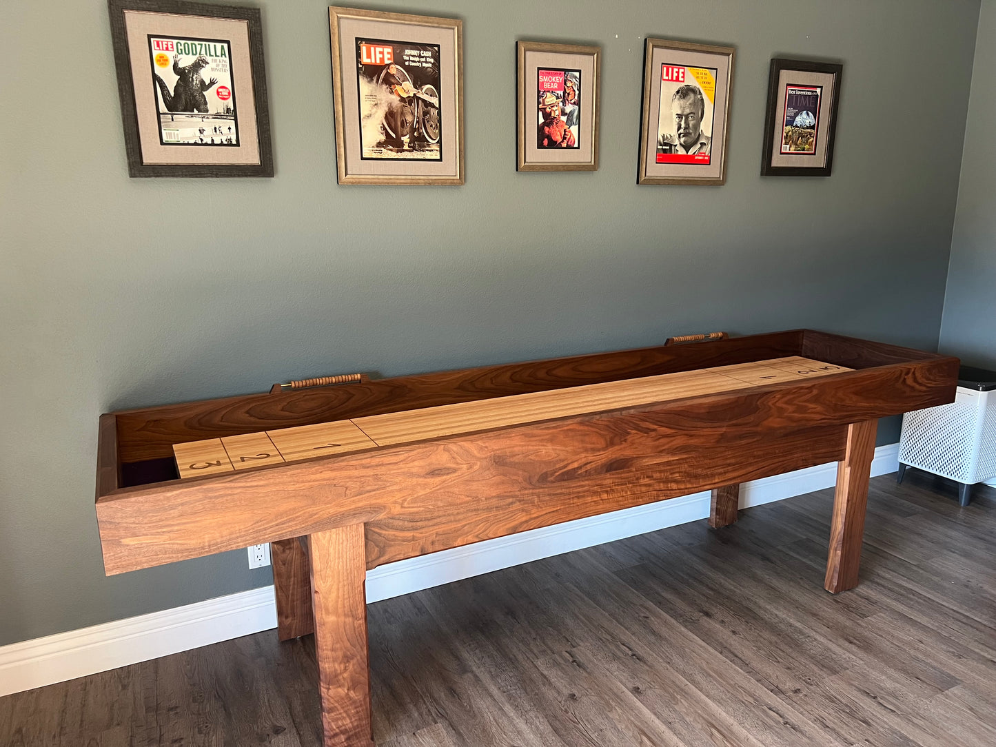 Shuffleboard Table - Walnut & White Oak